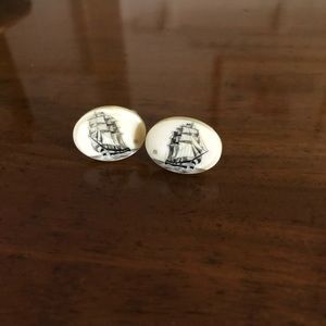 Scrimshaw cuff links